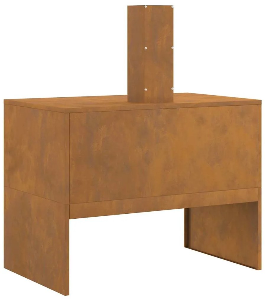 Fogueira com Chaminé 80x50x96 cm Aço Envelhecido