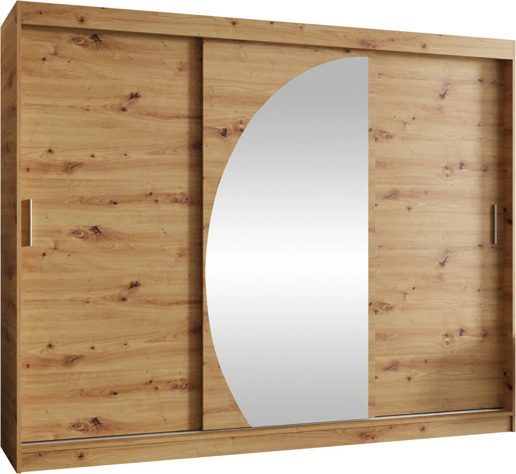 Roupeiro Hartford 508, Carvalho Artisan, 200x250x62cm, 213 kg, Portas para roupeiro: Deslizante