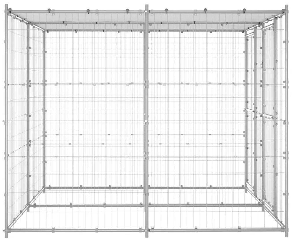 Canil de exterior com telhado 4,84 m² aço galvanizado