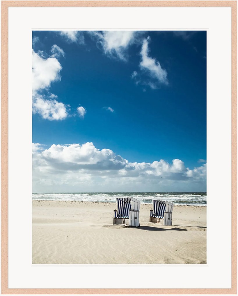 Impressão digital emoldurada Hooded Beach Chairs
