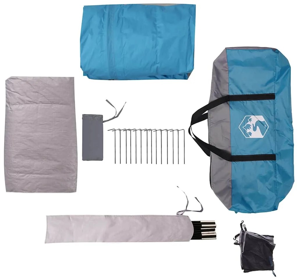 Tenda familiar estilo cabana para 6 pessoas impermeável azul