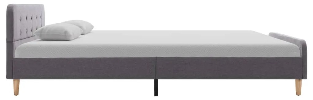Estrutura de cama em tecido 160x200 cm cinzento-claro