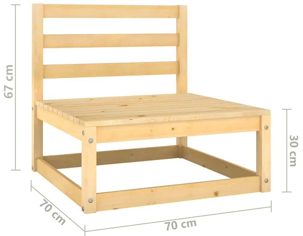 10 pcs conjunto lounge de jardim c/ almofadões pinho maciço