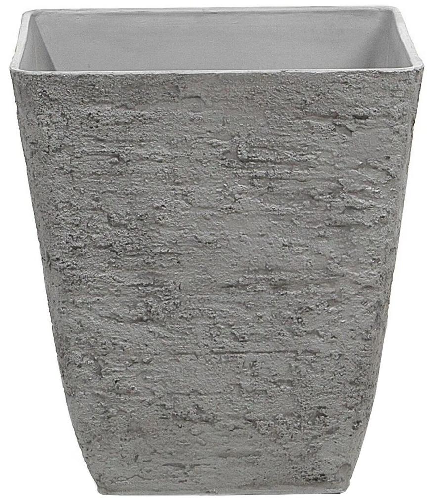 Conjunto de 2 vasos para plantas em pedra cinzenta 39 x 39 x 43 cm DELOS Beliani