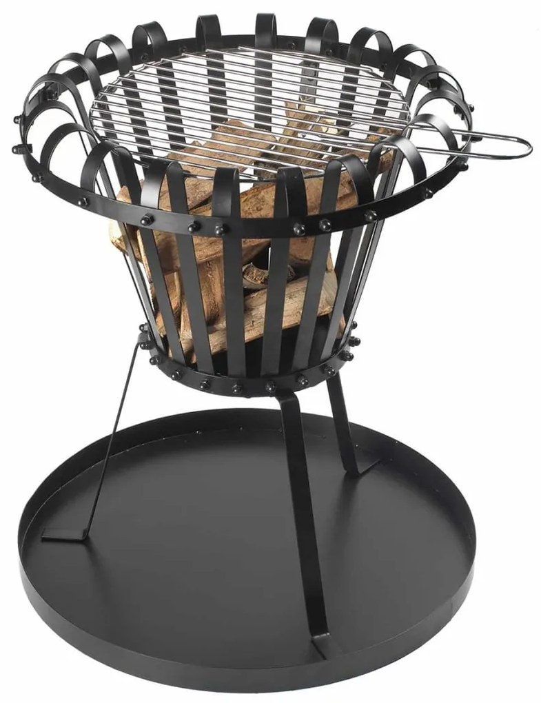 420368 Perel Fogareiro com bandeja para cinzas redondo preto BB650