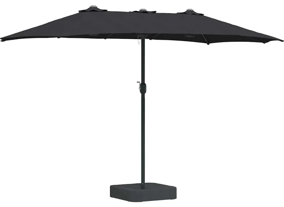 Guarda-sol de Jardim Preto 385 x 209 x 244 cm tecido