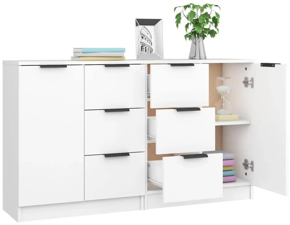 Aparadores 2 pcs 60x30x70 cm derivados de madeira branco