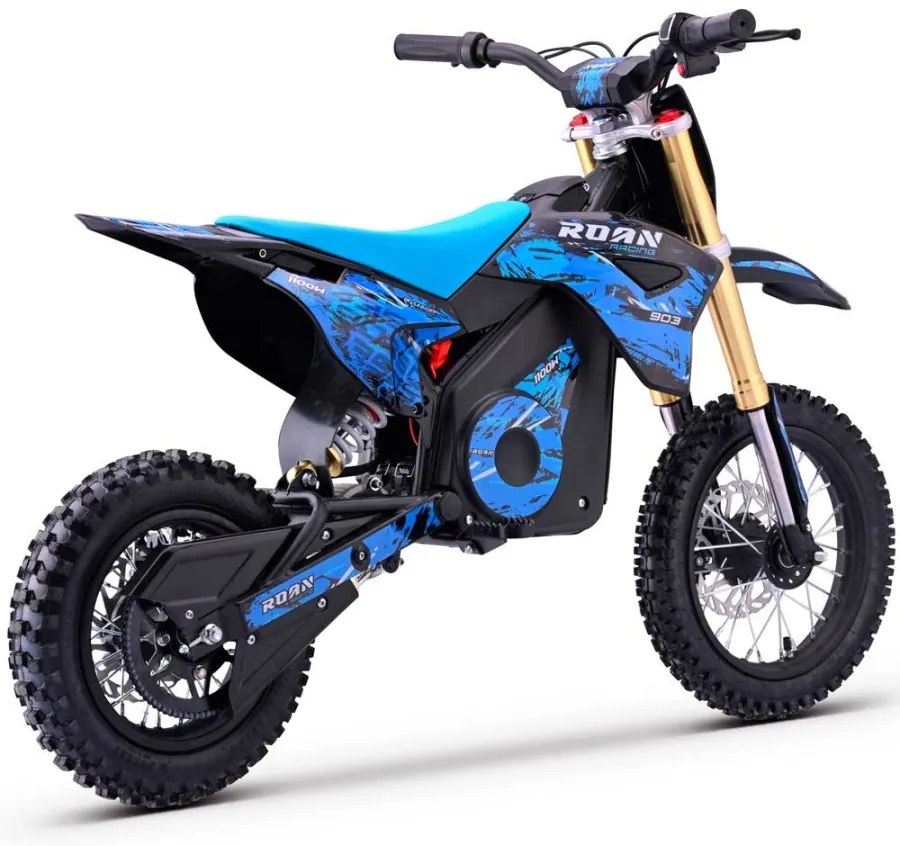 Mini moto elétrica para crianças MINICROSS 1100W Roan 903 motor eléctrico Brush 12/10" Azul