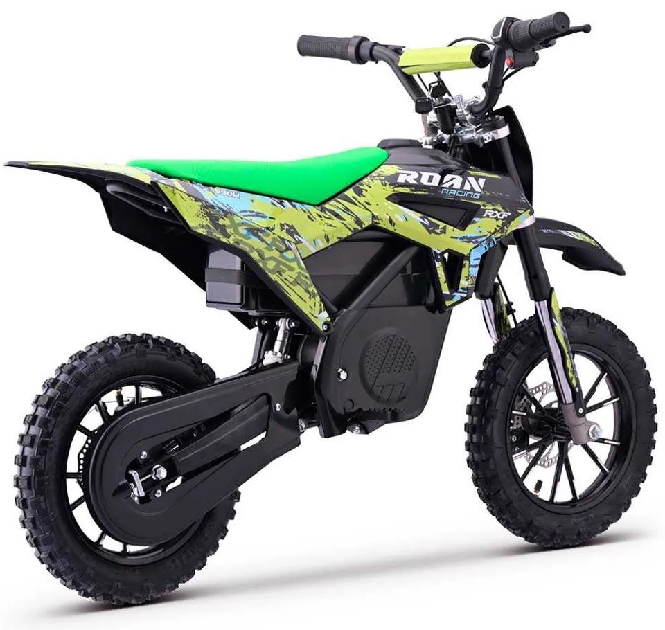 Mini moto elétrica para crianças 550W ROAN RXF até 25 km/h Com Limitador (24V-12AH) 10/10 Verde