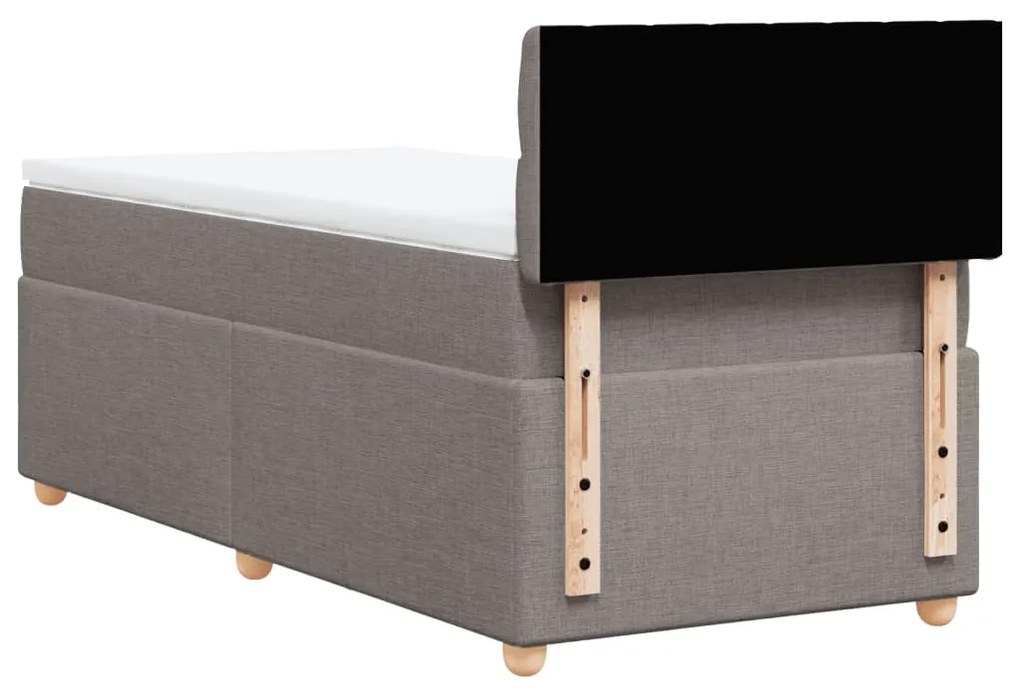 Cama com molas/colchão 90x200 cm tecido castanho-acinzentado