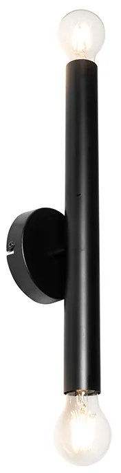 Aplique Art Deco preto 2 luzes - Tubi Art Deco