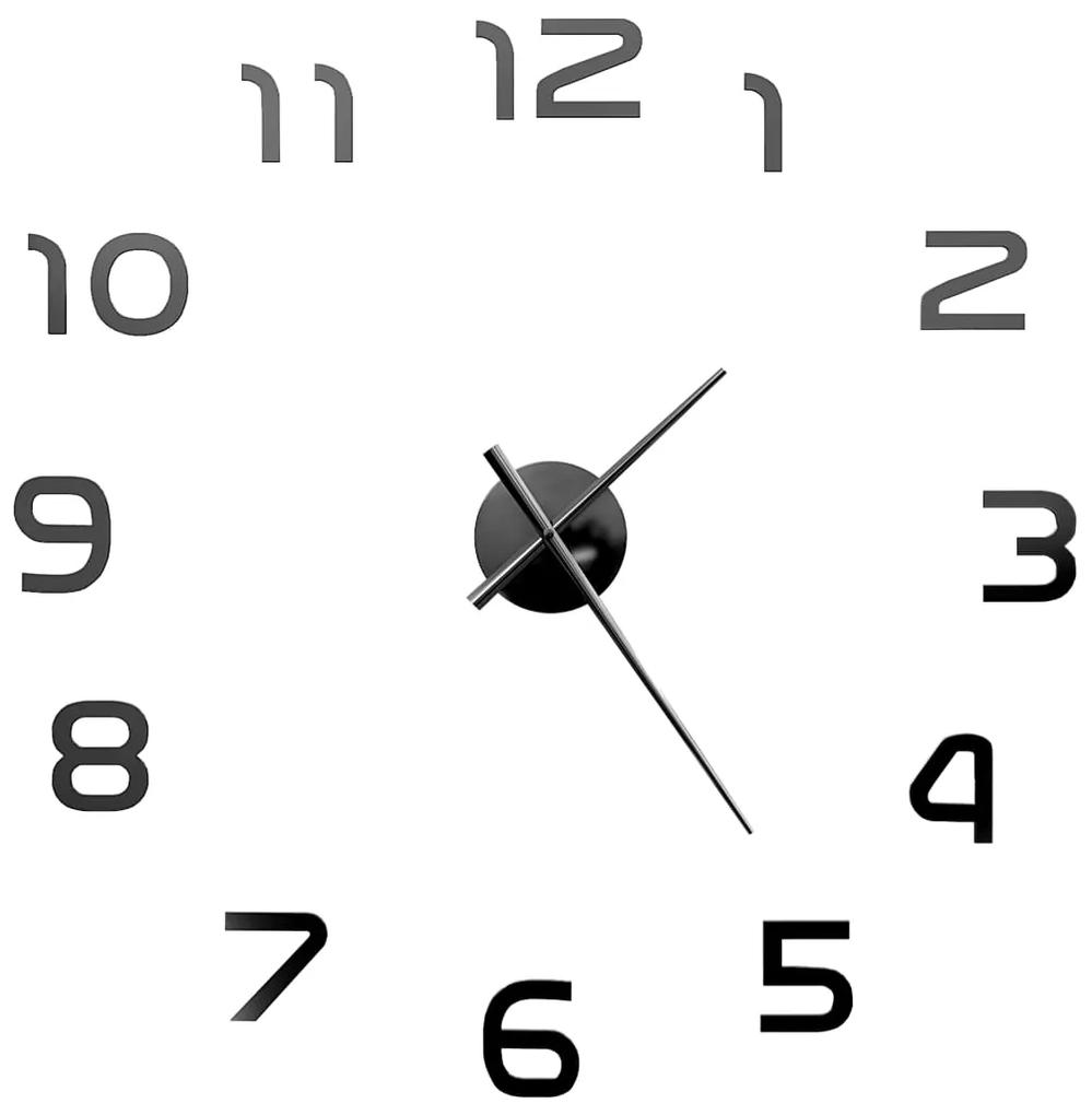 Relógio de parede 3D com design moderno 100 cm XXL preto