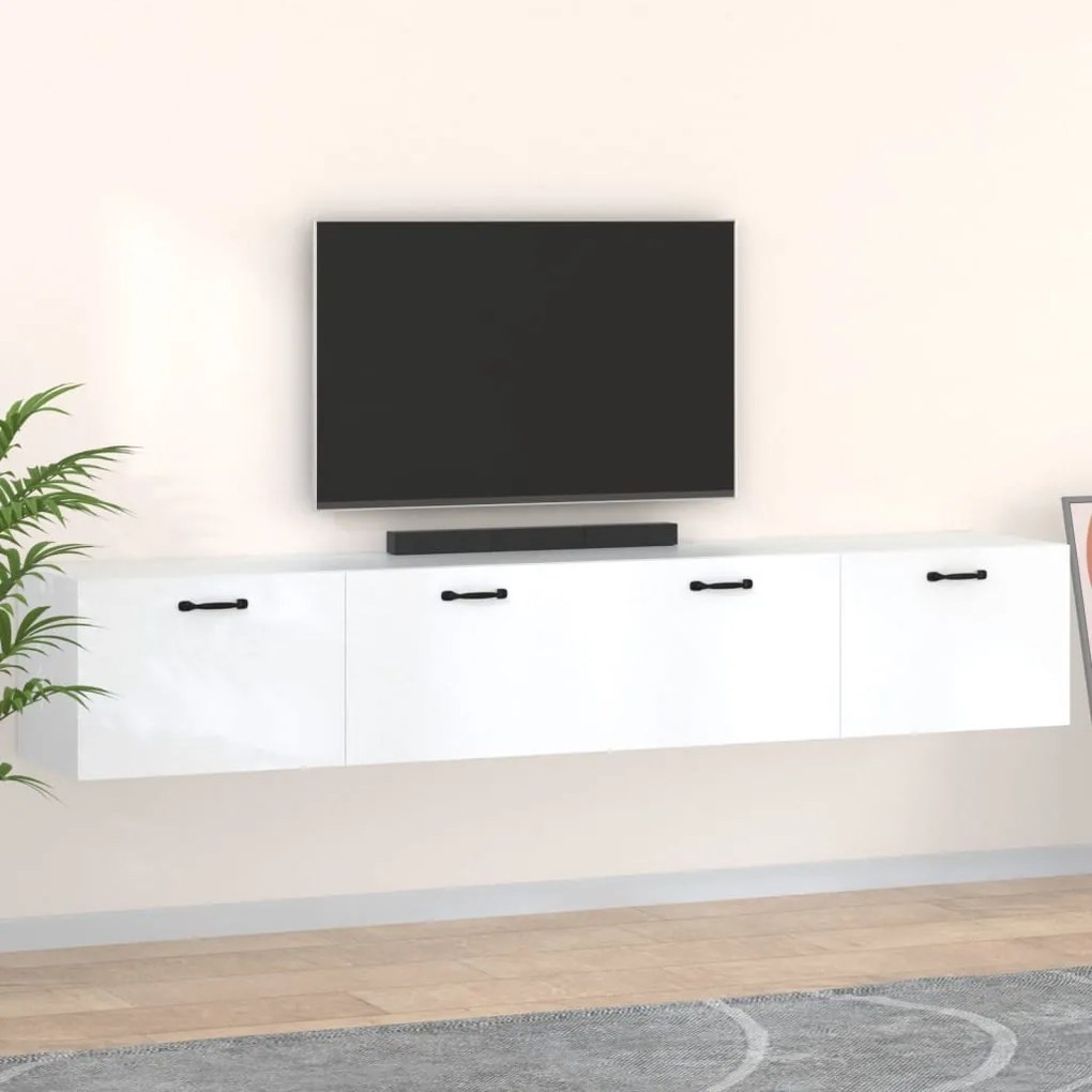 3115668 vidaXL Armários parede 2pcs 100x36,5x35 cm derivados de madeira branco