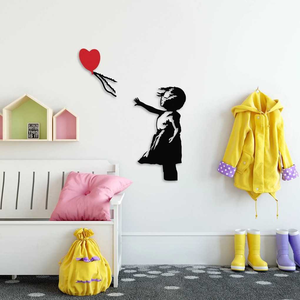 Acessório Decorativo de Parede em Metal Model-431 – Preto e Vermelho –