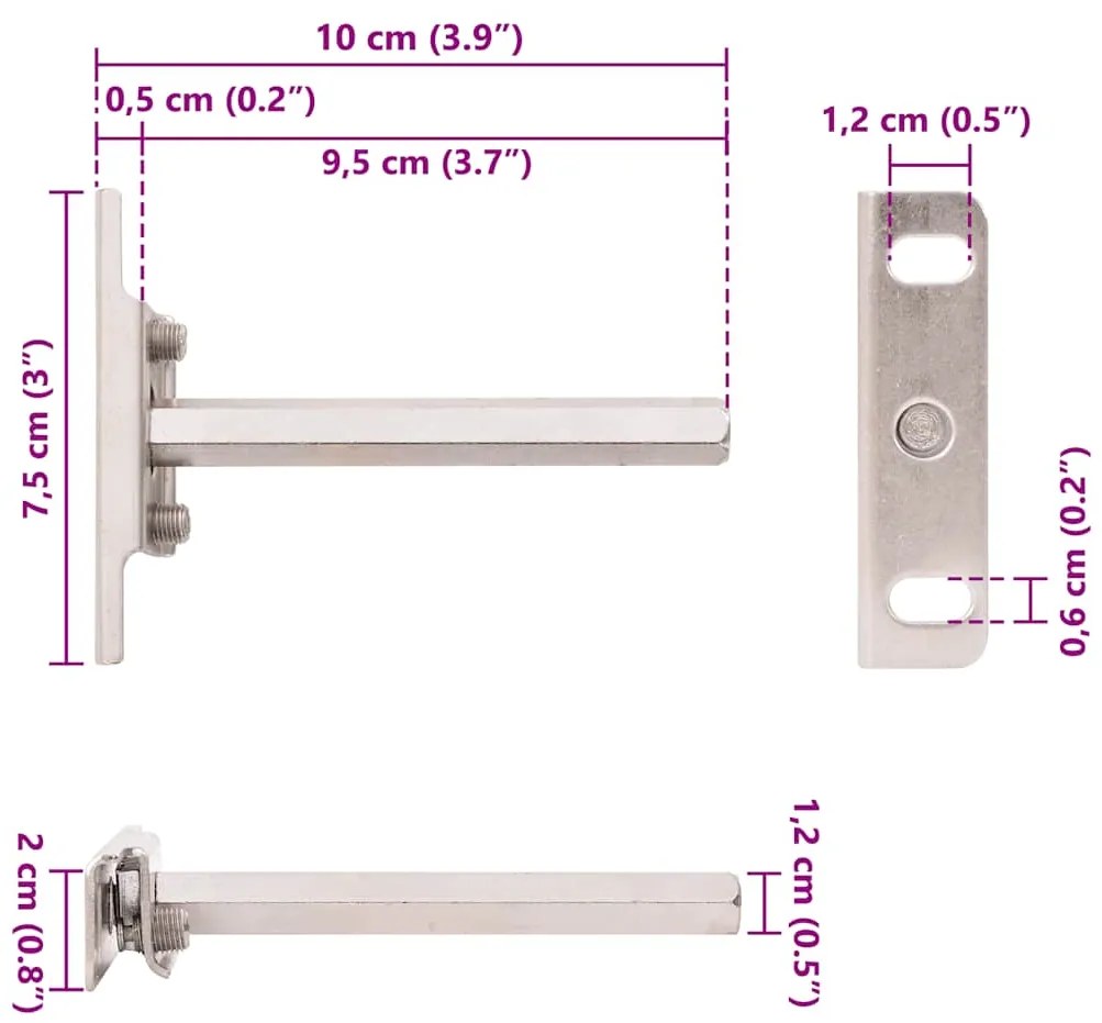 Suportes de prateleira flutuantes 12pcs invisível Ø12x100 mm