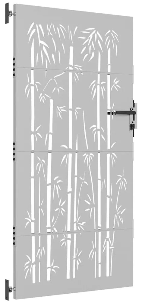 Portão de jardim 85x175 cm aço corten design bambu