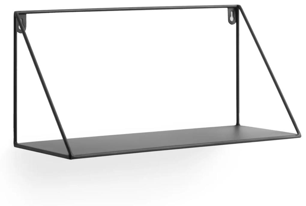 Kave Home - Prateleira Teg triângulo de aço com acabamento preto 40 x 20 cm