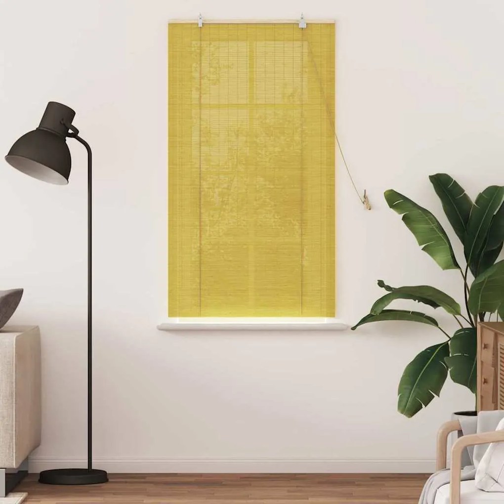 Persianas e Sombras de Janela Amarelo 90 x 160 cm Bambu