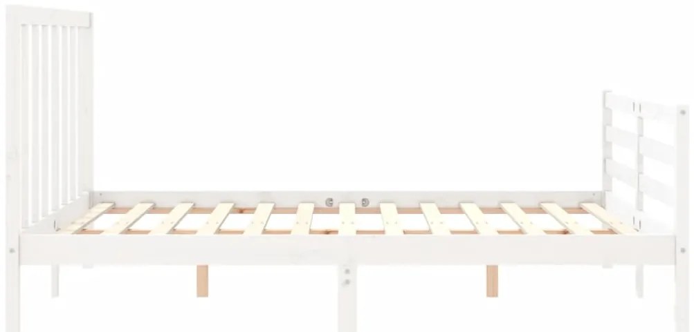Cama sem colchão 160x200 cm madeira de pinho maciça branco