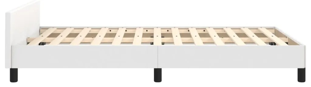 Estrutura de cama sem colchão 120x190cm couro do falso branco