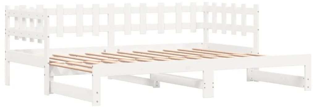 Sofá-cama de puxar 2x(90x200) cm pinho maciço branco