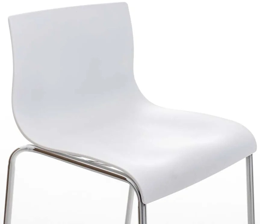 Banco de bar Hoover em plástico e com estrutura cromada 43 x 100 x 48 cm Branco