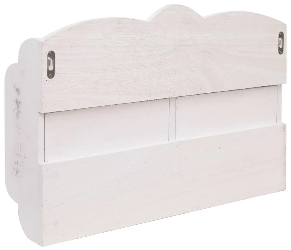 Cabide de parede 50x10x34 cm madeira branco