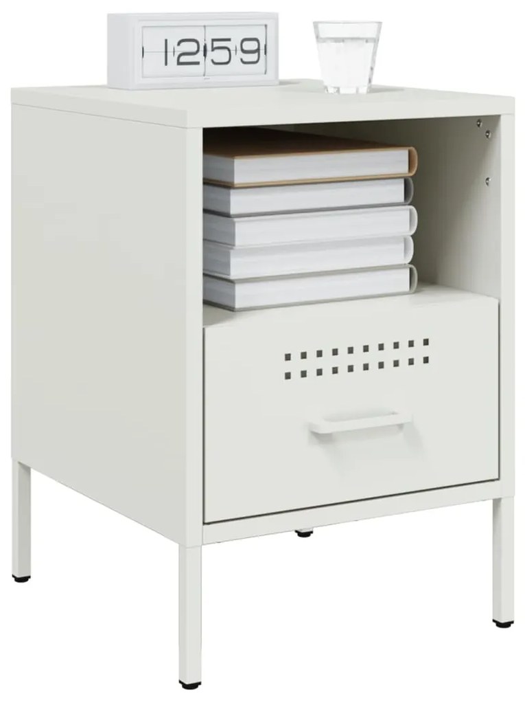 Mesa de cabeceira 36x39x50,5 cm aço branco