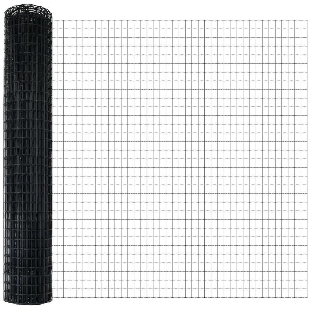Cerca Euro com 7 Postes de Espeto 1,6x10 m Aço Galvanizado Cinza