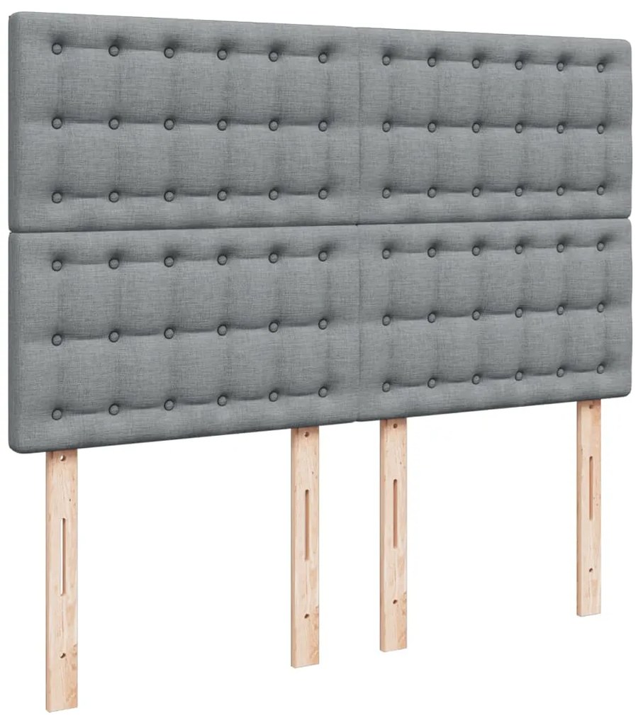 Cama com molas/colchão 140x200 cm tecido cinzento-claro
