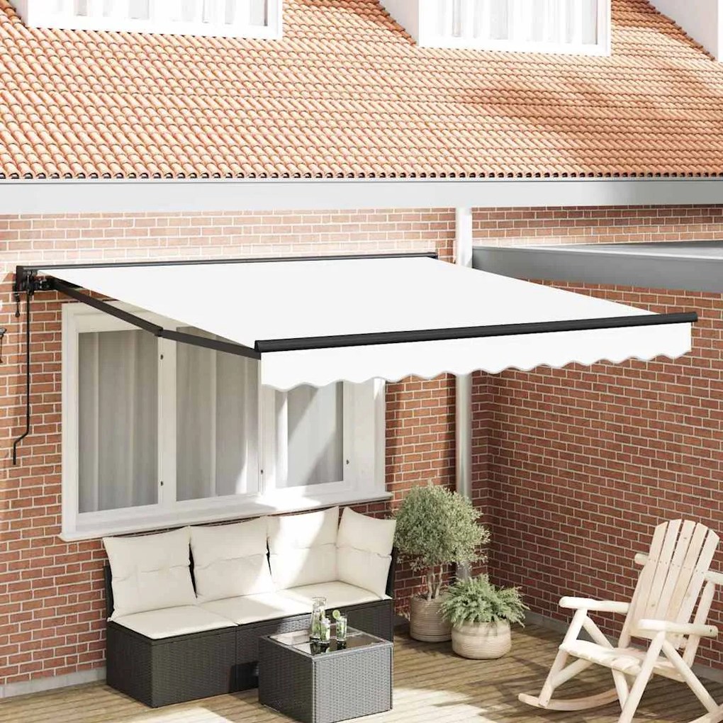 vidaXL Toldo Retrátil Branco 300 x 250 cm Poliéster e Metal