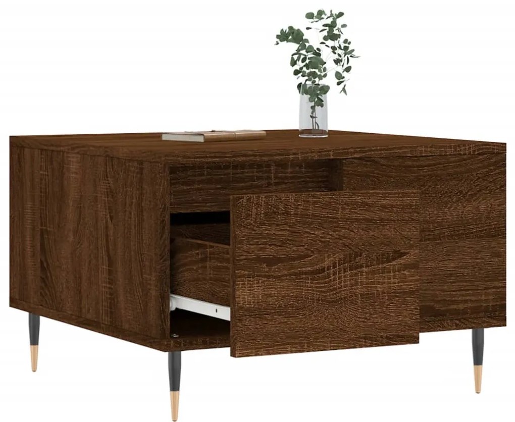 Mesa de centro 55x55x36,5cm derivados madeira carvalho castanho