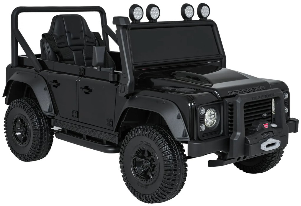 Jipe elétrico para Crianças 24V Land Rover Defender 110 SVX Concept Rodas Espuma EVA, Assento couro ecológico Preto