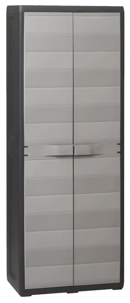43703 vidaXL Armário arrumação para jardim c/ 3 prateleiras preto e cinzento