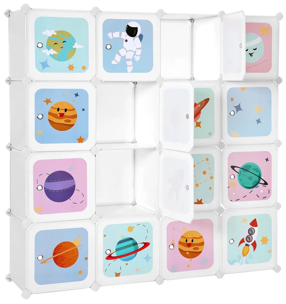 Armário de arrumação para crianças 123 x 31 x 123 cm Multicolorido