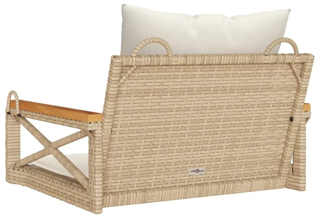 Banco baloiço com almofadões 63x62x40 cm vime PE bege