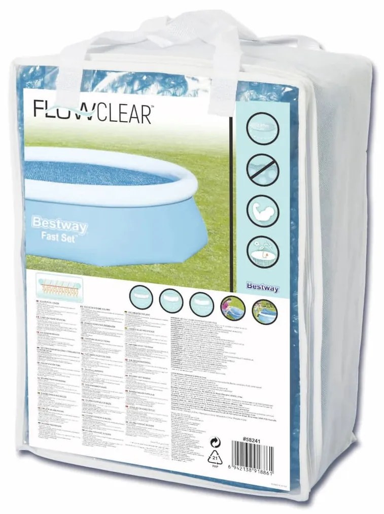 Bestway Cobertura de piscina solar Flowclear 305 cm