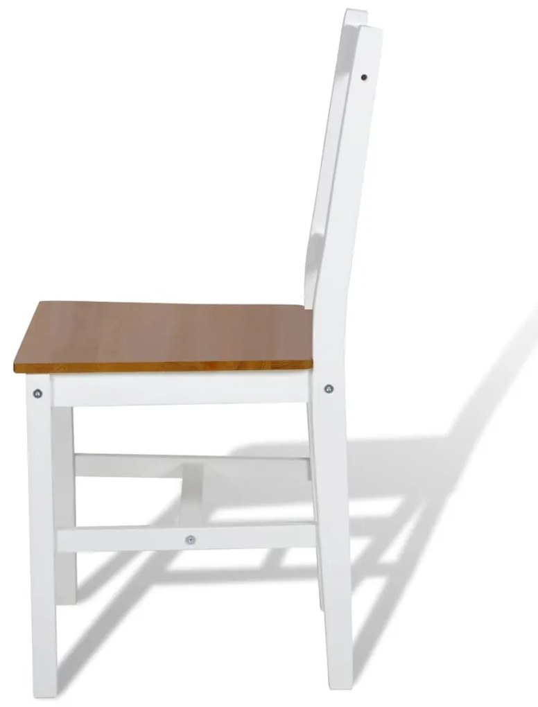 Cadeiras de jantar 2 pcs madeira de pinho branco