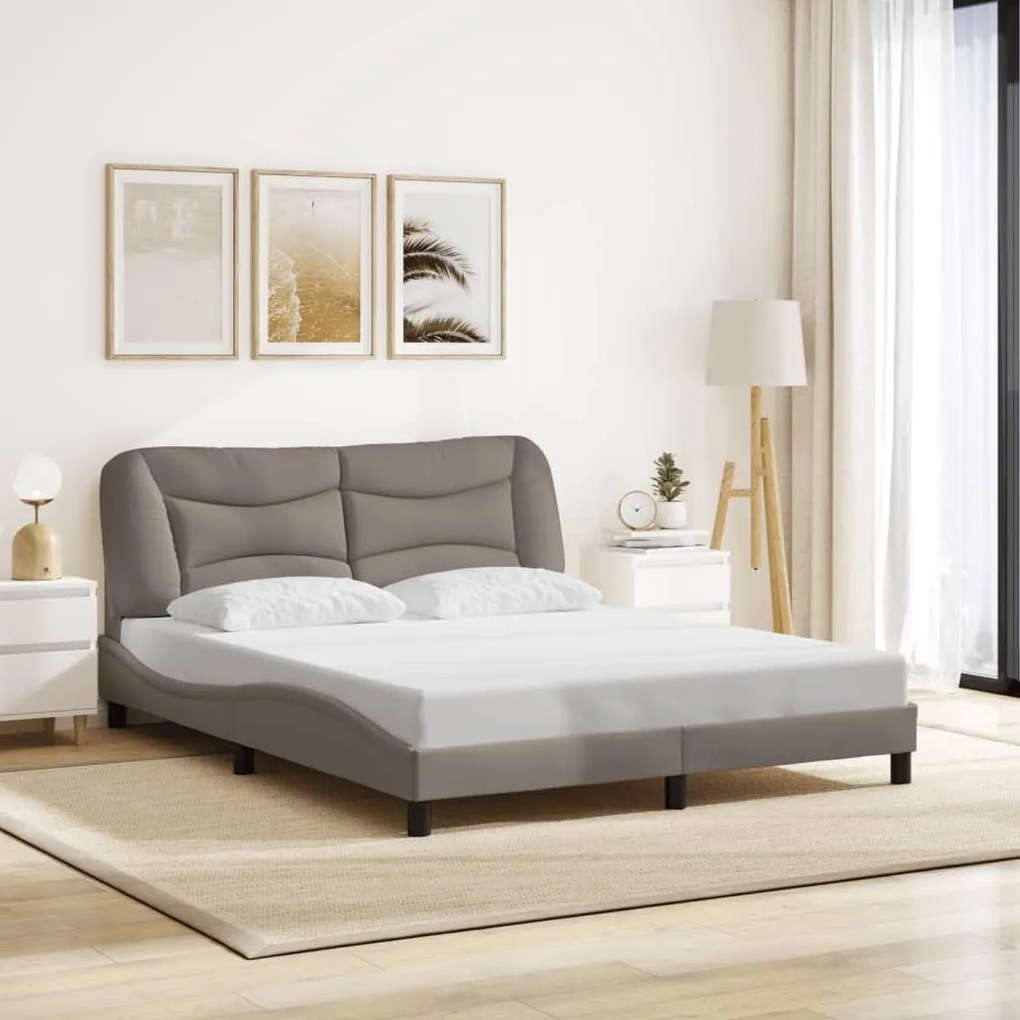 Estrutura de cama com LED sem colchão 160x200 cm tecido