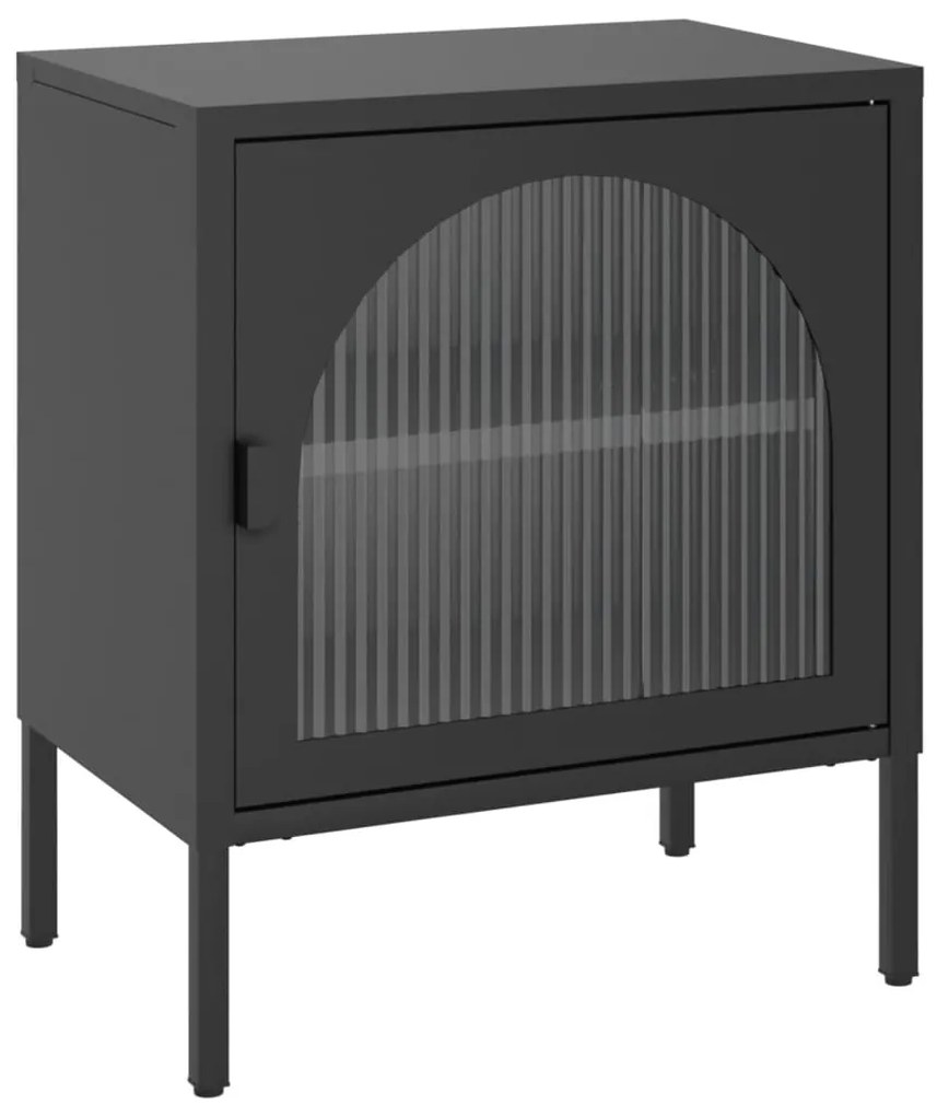 Mesas de cabeceira 2 pcs 50x35x60 cm vidro e aço preto