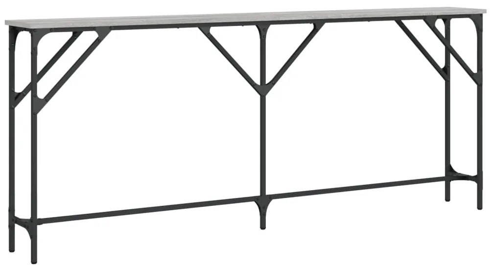 Mesa consola 180x23x75 cm derivados de madeira cinzento sonoma