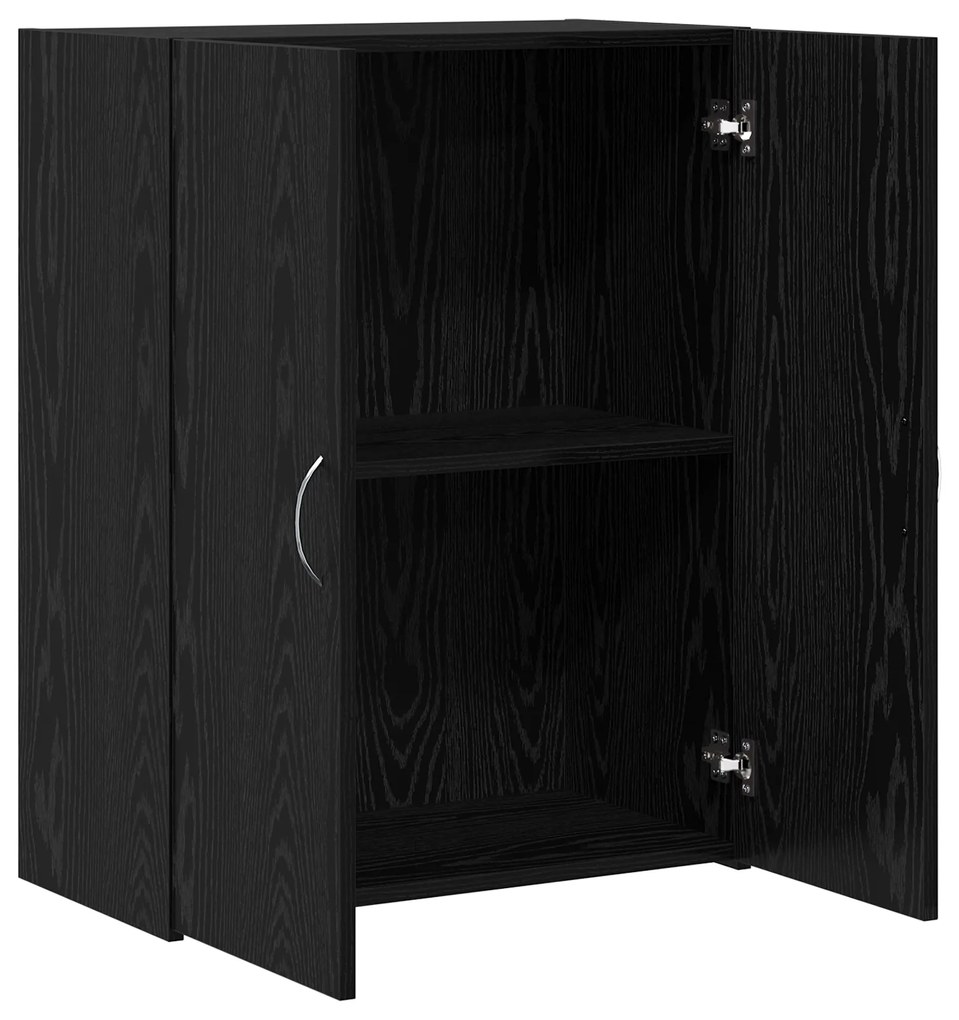 Gabinete de Escritório Carvalho Preto 60x32x77.5 cm Madeira Engenheira