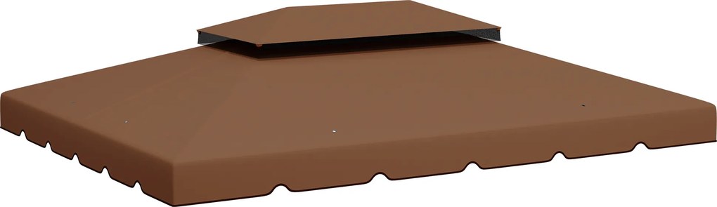 Outsunny Cobertura de Substituição para Pérgola 4x3 m com Duplo Teto e 8 Orifícios de Drenagem Café | Aosom Portugal