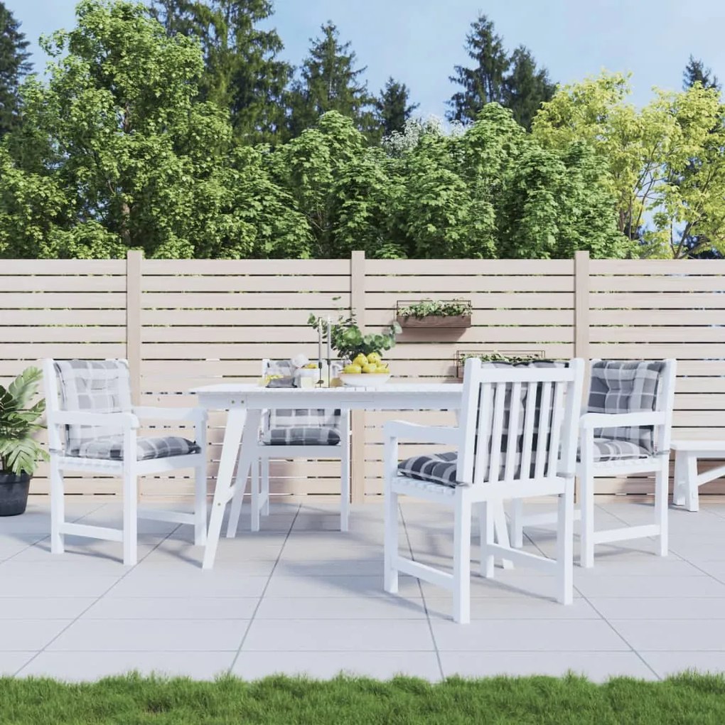 vidaXL Almofadões lombares cadeiras jardim 4pcs tecido xadrez cinzento