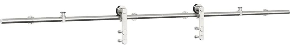 Kit ferragens p/ porta deslizante 200cm aço inoxidável prateado