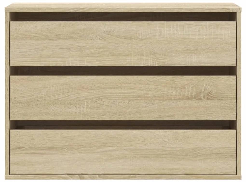 Cómoda com 3 Gavetas - 80x41x58 cm - derivados de madeira - carvalho s