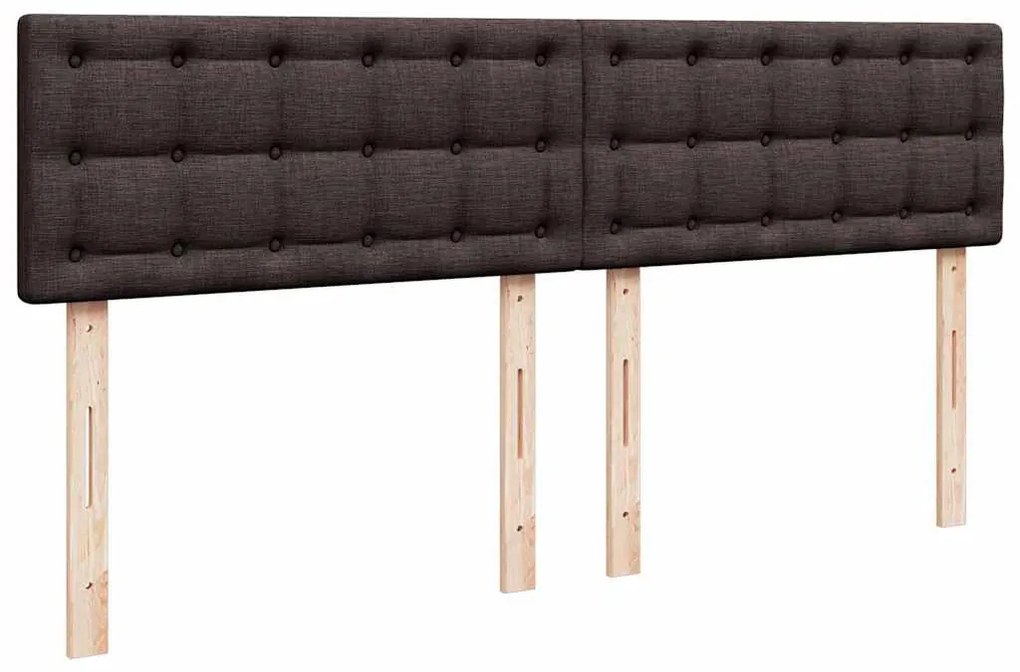 Cama com molas/colchão 180x200 cm tecido castanho-escuro