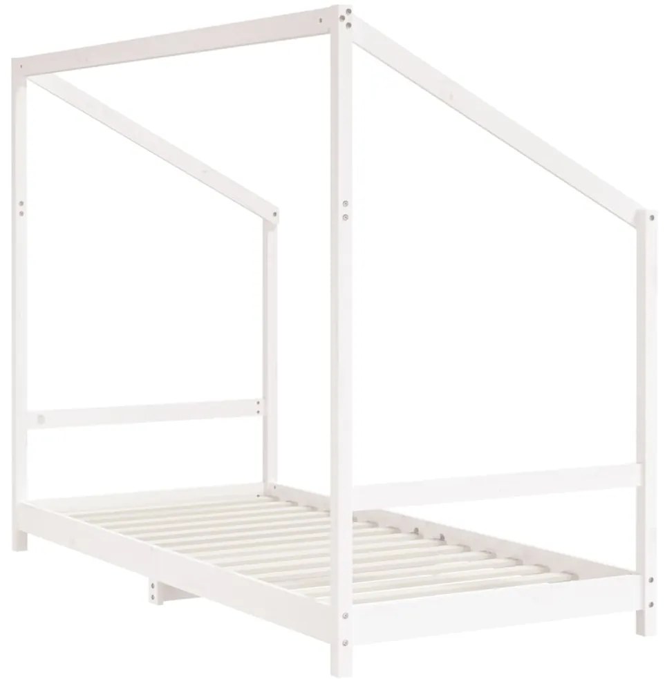 Estrutura de cama infantil 90x190 cm pinho maciço branco