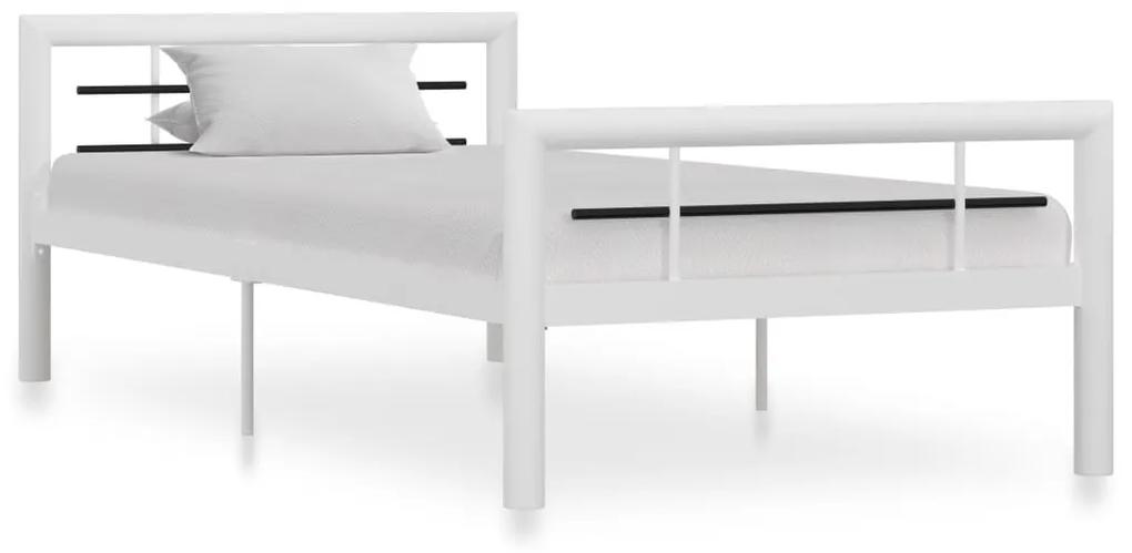 284545 vidaXL Estrutura de cama 100x200 cm metal branco e preto