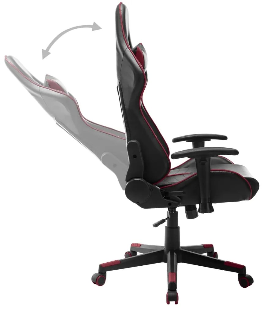 Cadeira de gaming couro artificial preto e vermelho tinto
